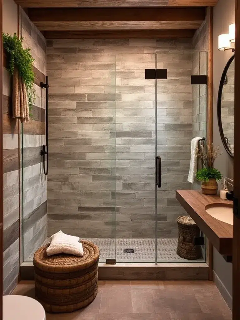 30 Rustic Walk in Shower Ideas