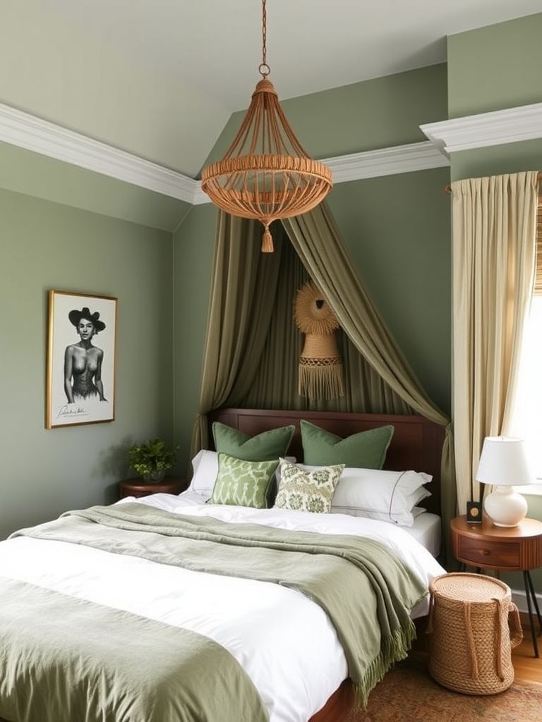 22 Sage Green Boho Bedroom Ideas