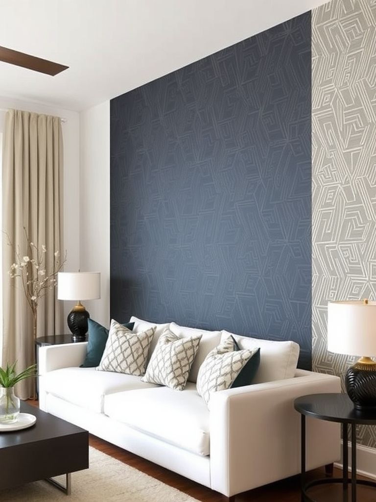 37 Wallpaper Accent Wall Ideas for Living Room