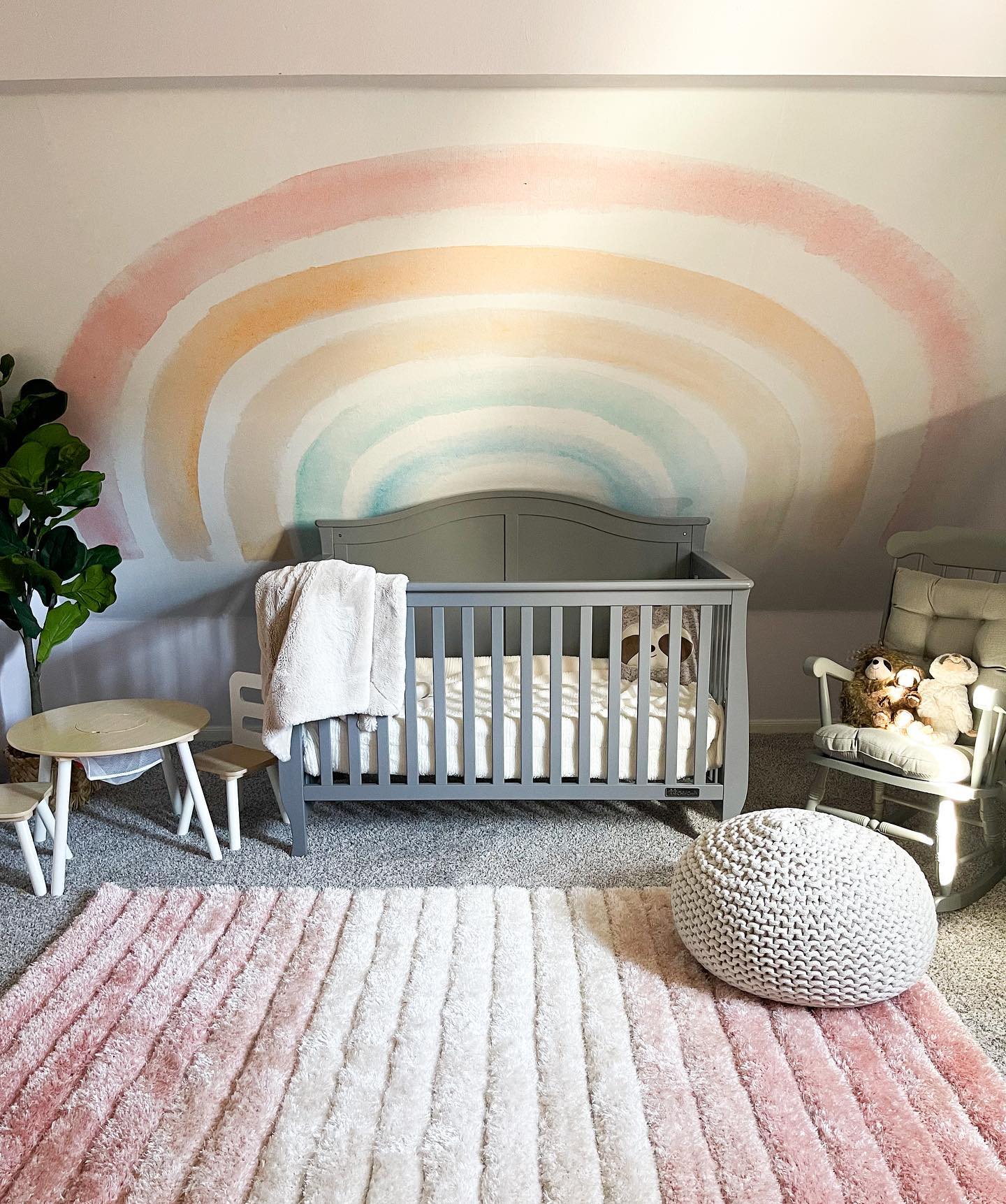 24. Twilight Garden Whimsy: Mossy Greens and Starlit Canopy In a Baby's Room