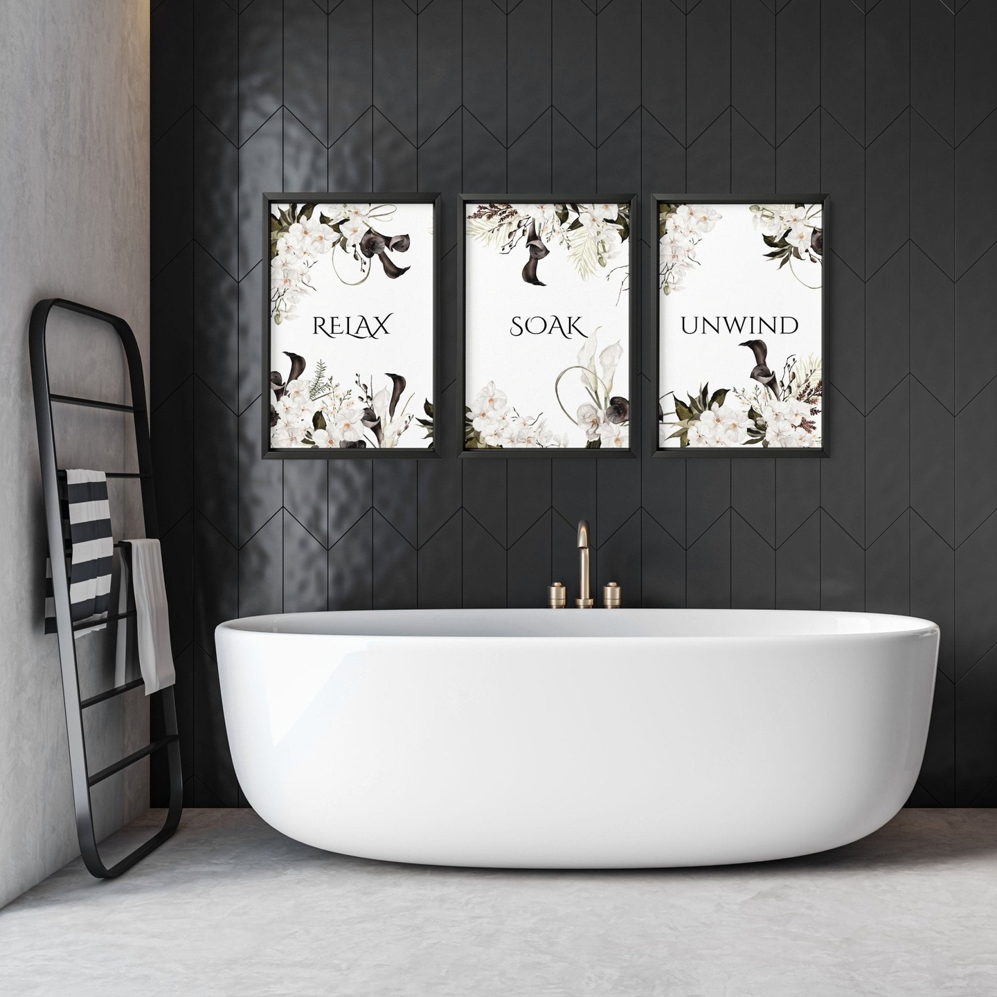 20. Moonlit Marble Cascade: a Towel Holder with a Touch Of Celestial Elegance