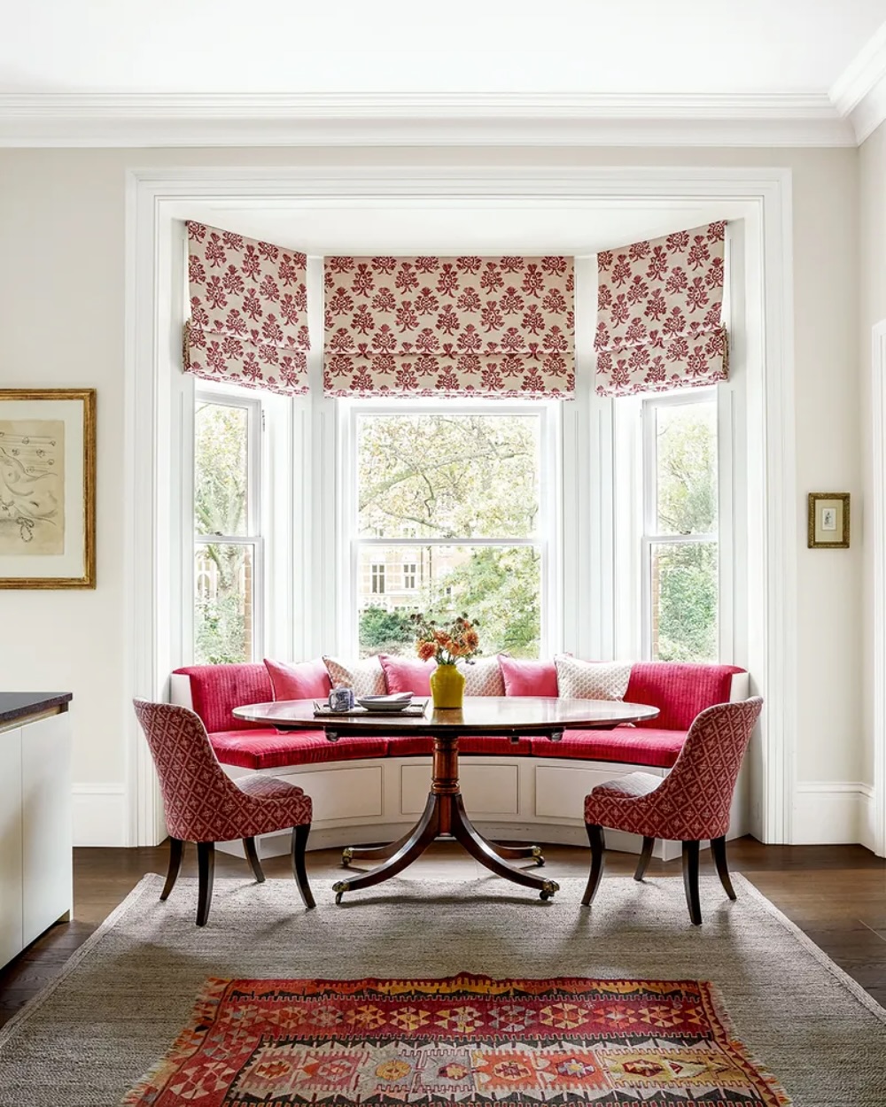35. Bay Window with a Mosaic Of Light and Shadow Through Latticed Panels