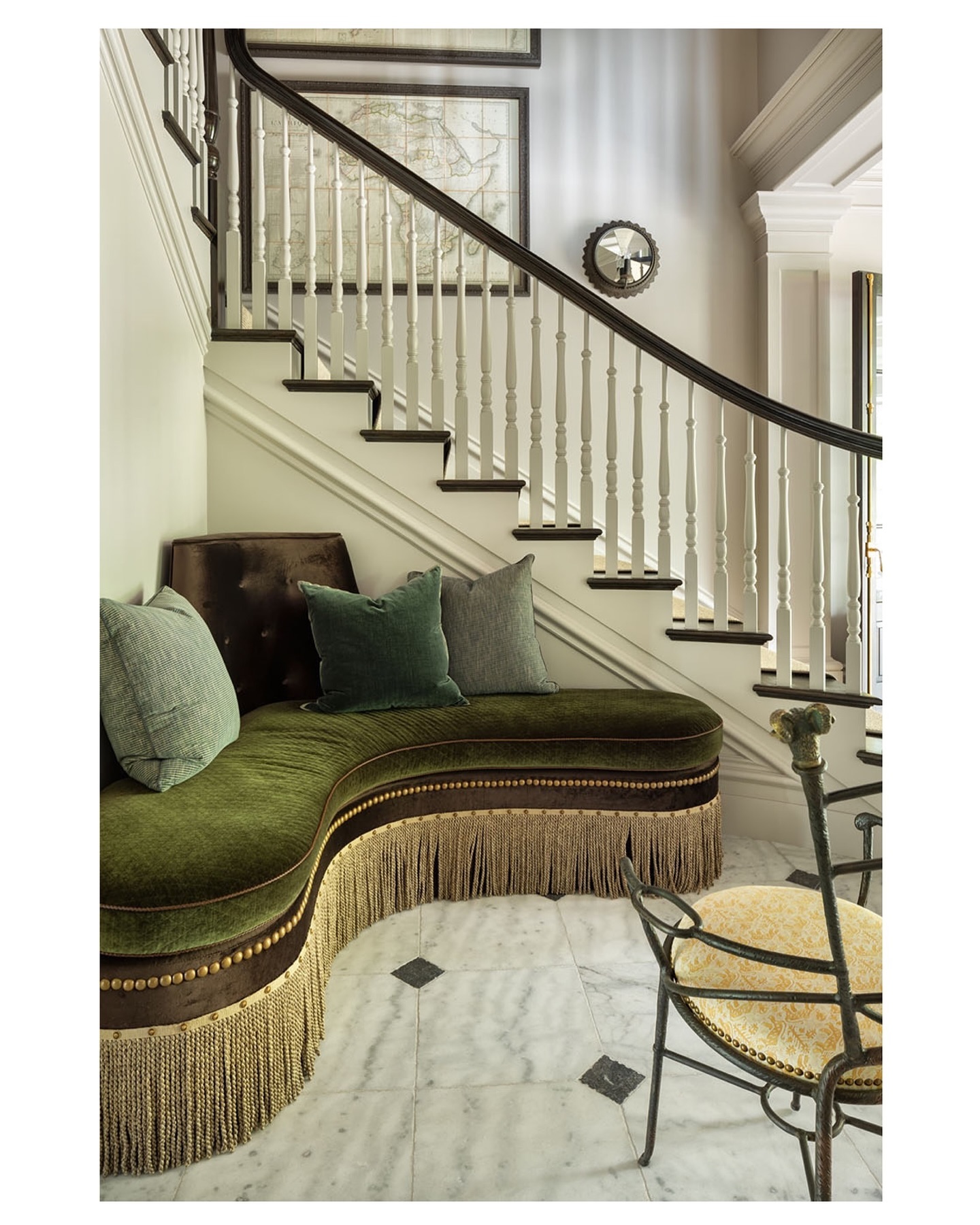 1. a Cobalt Blue Vase Amidst Monochrome Elegance In a Petite Foyer