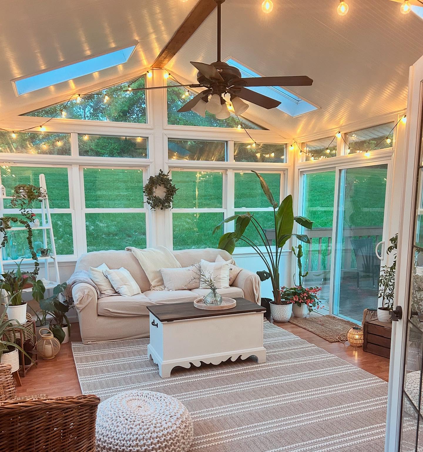 9. Sunlit Serenity with Wicker Whimsy and Botanical Bliss