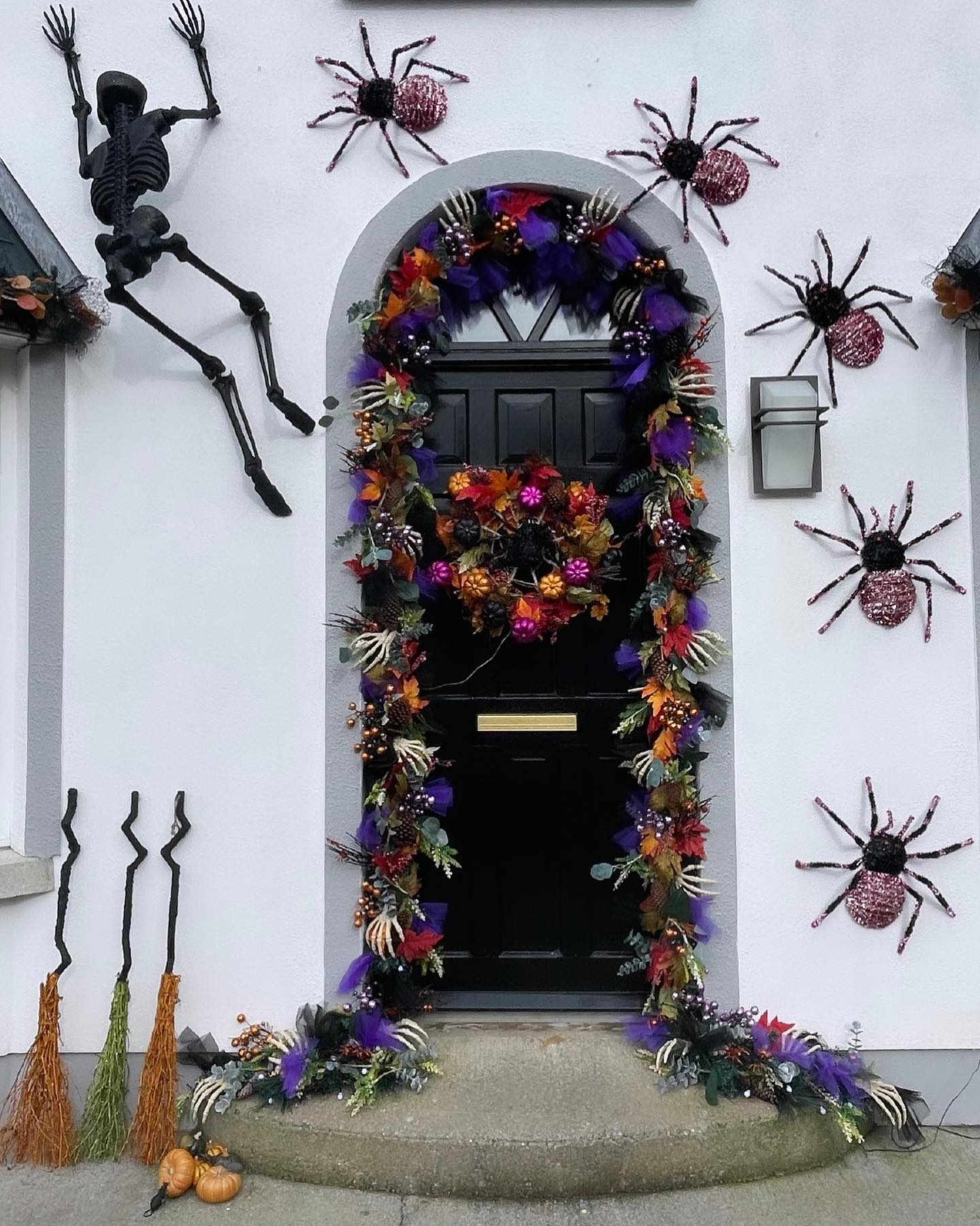 3. a Cobweb Canopy with Spooky Skeleton Silhouettes