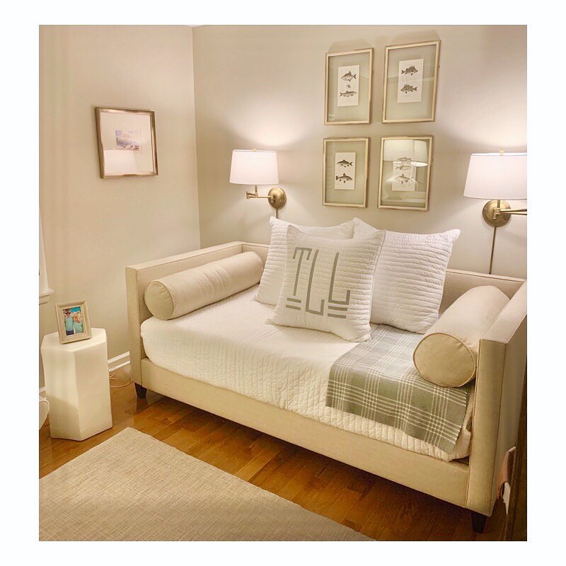 3. a Sunlit Haven with a Teal Daybed and Geometric Wall Art