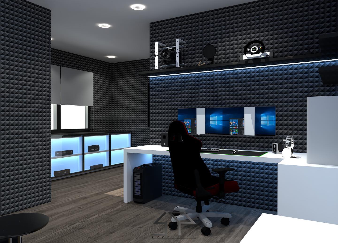 2. Neon Glow Gaming Haven with Pixelated Accents