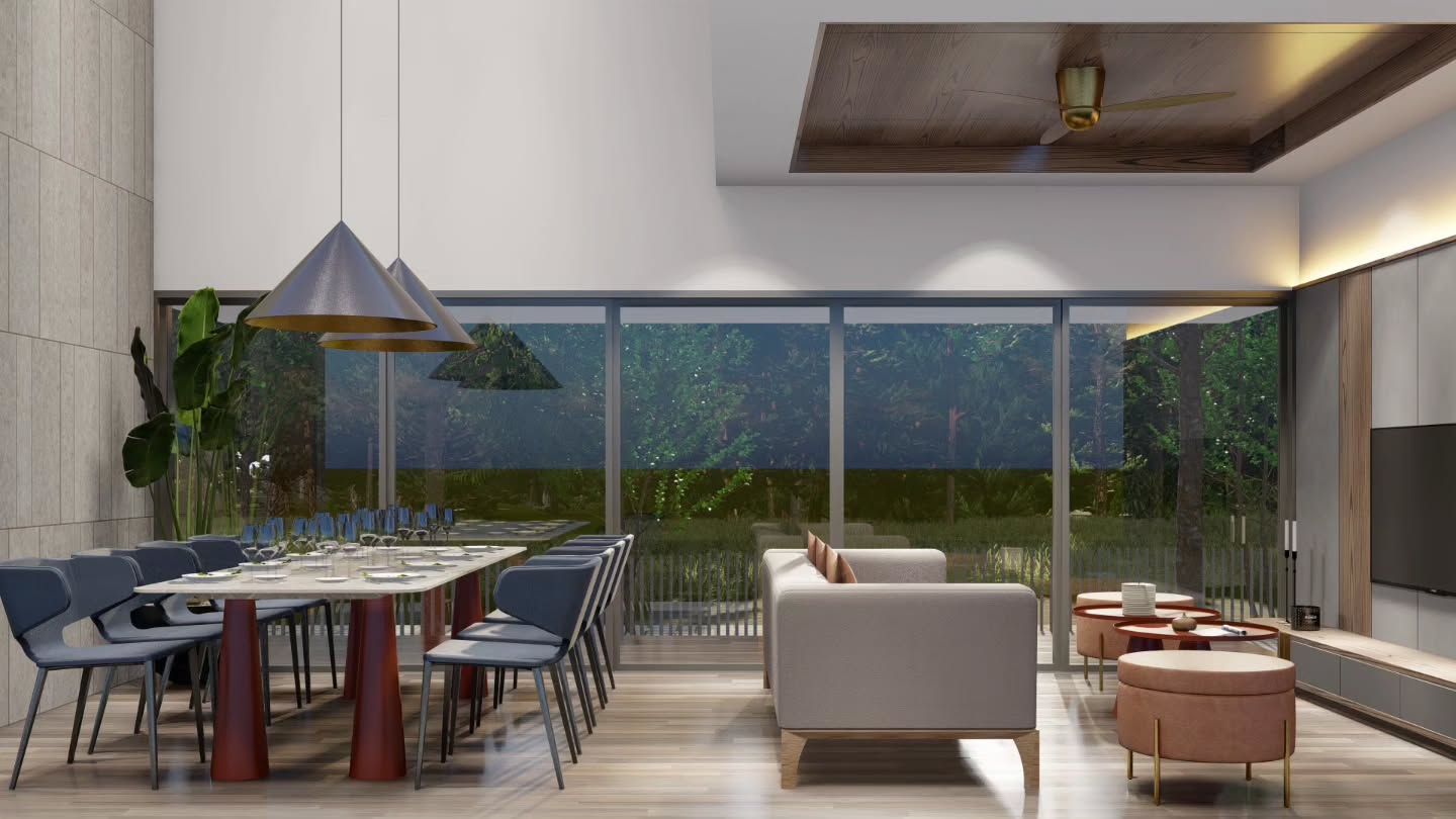 7. the Indigo Nook: a Cobalt Blue Sofa Anchored by a Geometric Rug