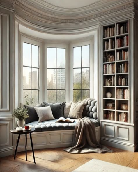 5. Moonlit Garden Retreat: Bay Window with Hanging Ferns and Lanterns