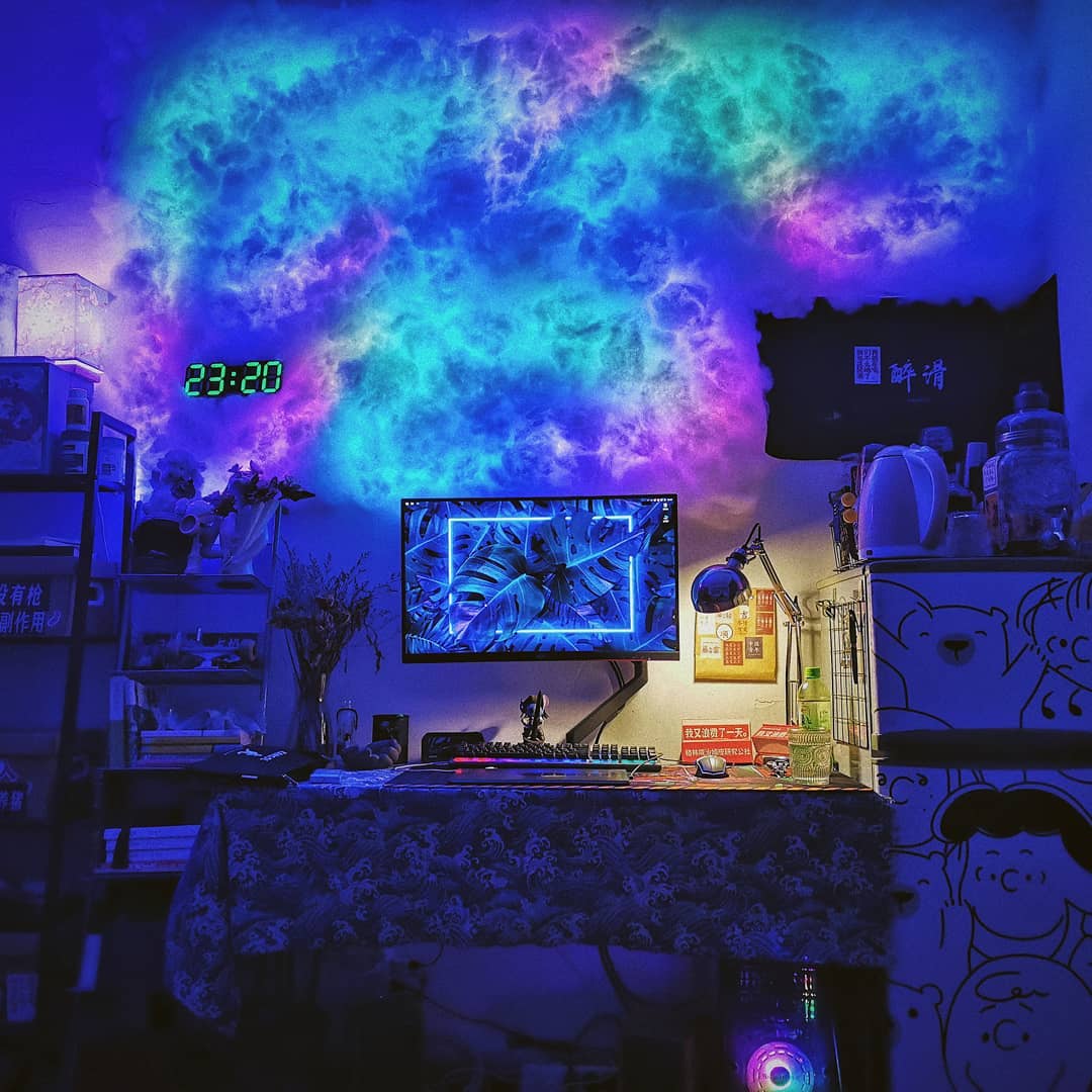 19. Neon Glow and Pixel Art Fusion: a Gamer's Dream Setup