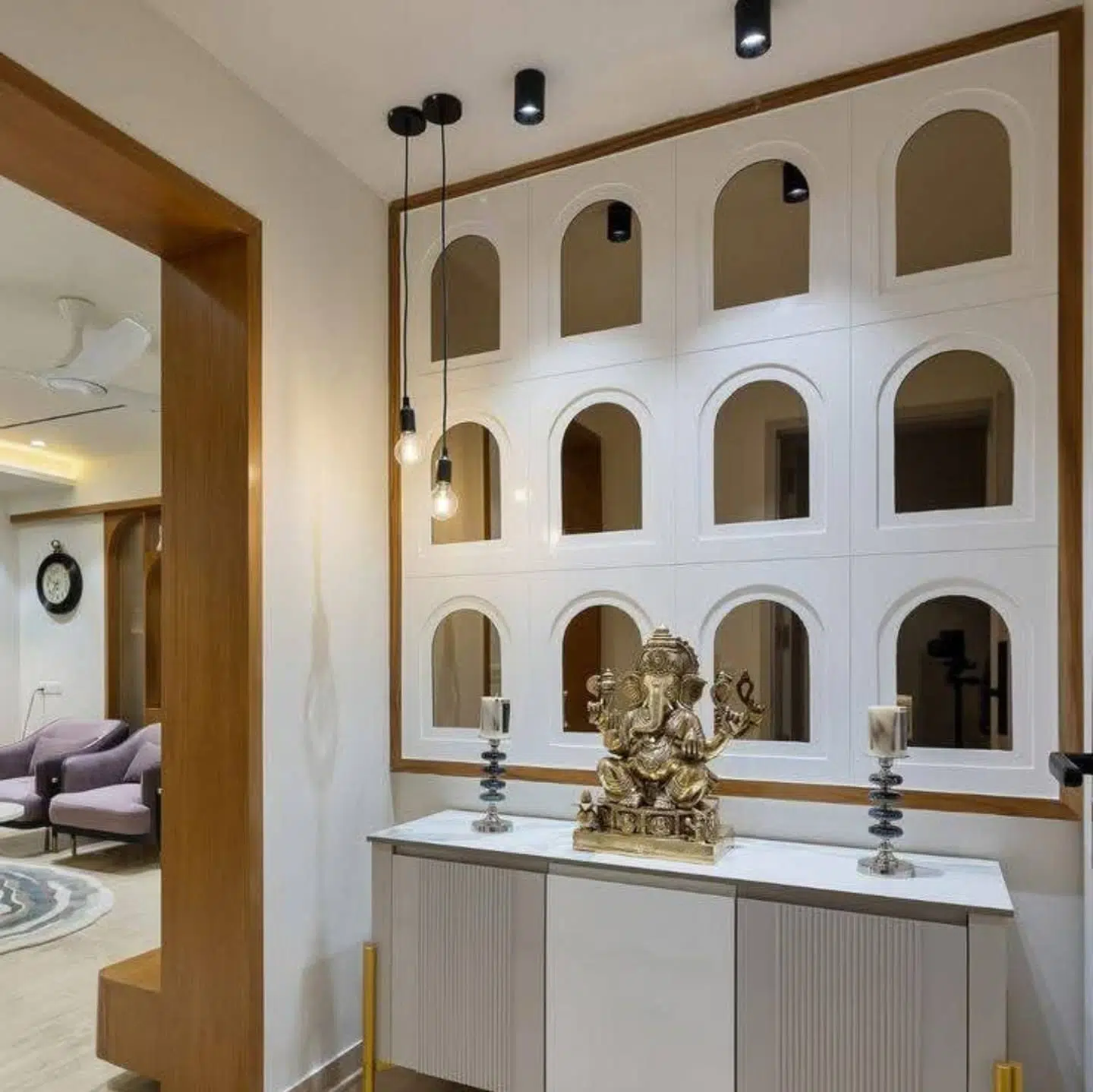 28. a Tapestry Of Mirrors Framed by Rustic Wood and Woven Textures