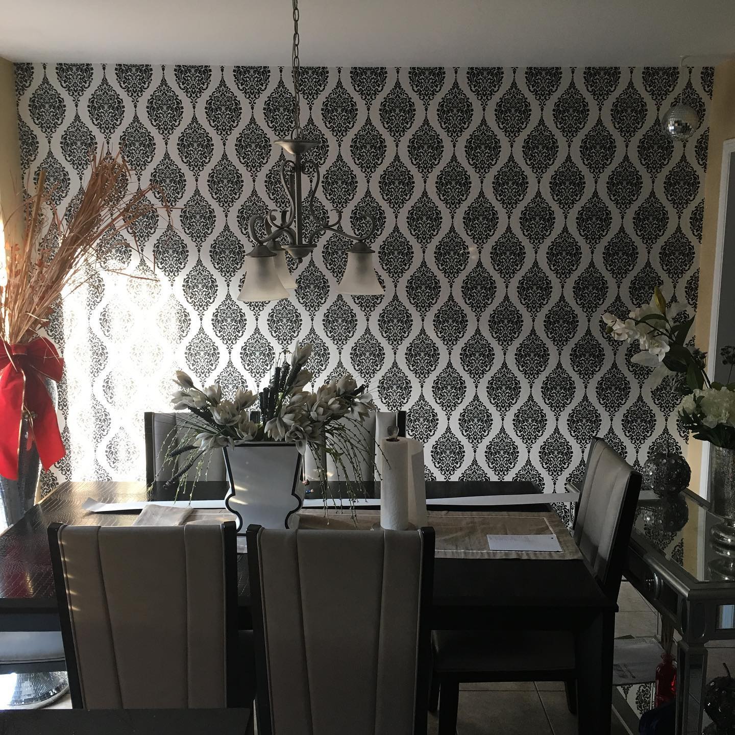 27. Velvet Curtains Framed by Geometric Shelves In a Cozy Nook