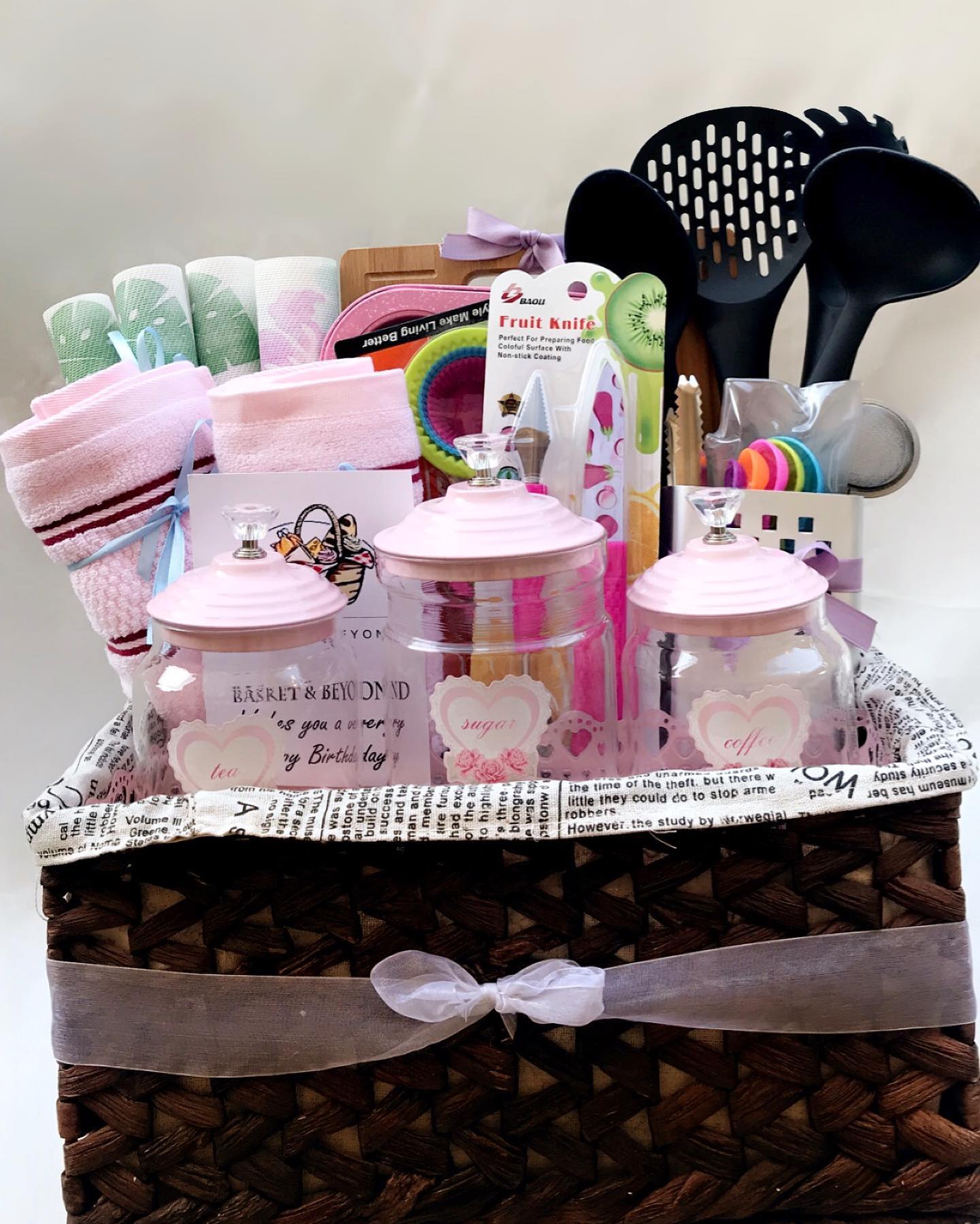 20. Vibrant Citrus and Sage Infused Kitchen Essentials Basket with Honeycomb Accents