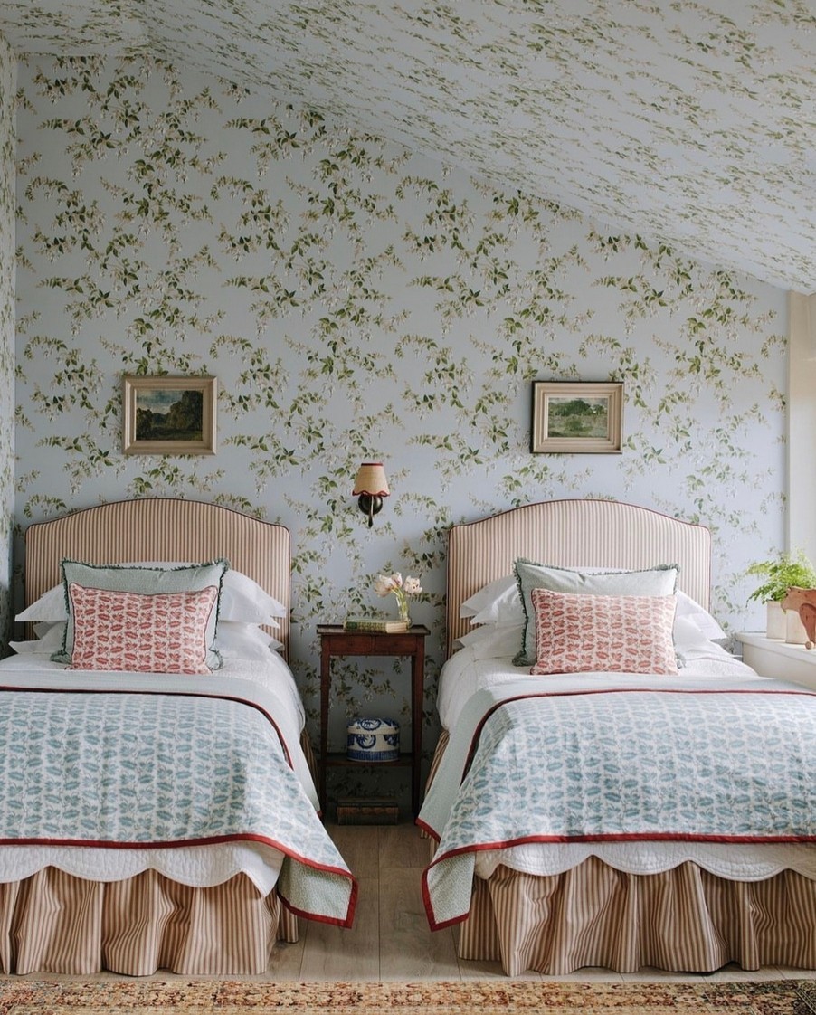 13. a Canopy Of Lace and Blush Roses Over Vintage Iron Bedstead