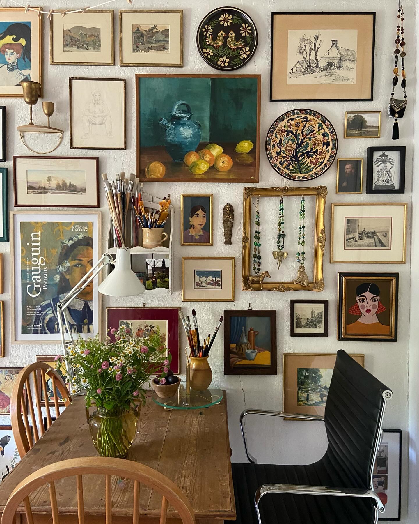 18. a Tapestry Of Memories: Vintage Frames and Modern Polaroids on Teal