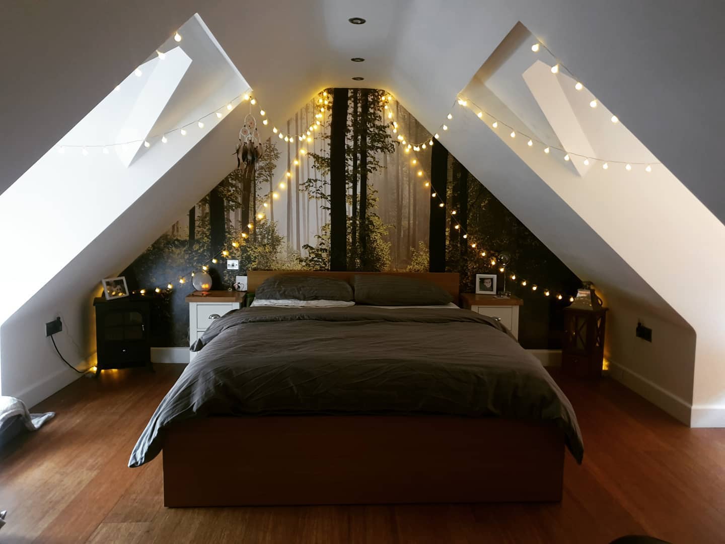 26. Moonlit Romance: Silver Accents and Soft Blues In a Cozy Couple's Retreat