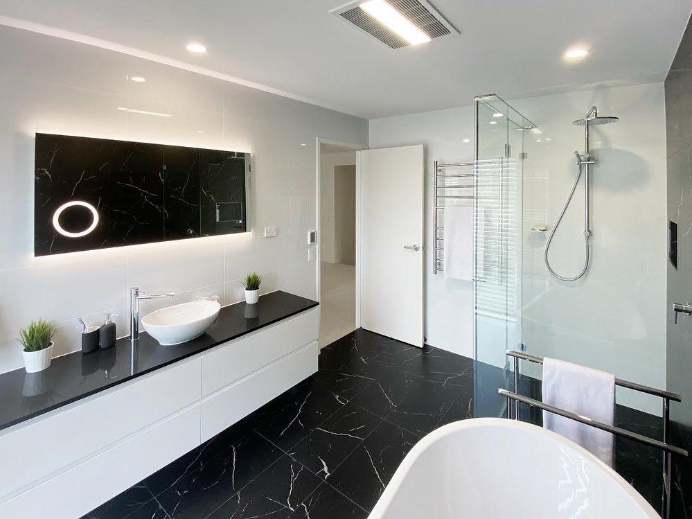 16. a Monochrome Mosaic Of Midnight Tiles and Geometric Shadows