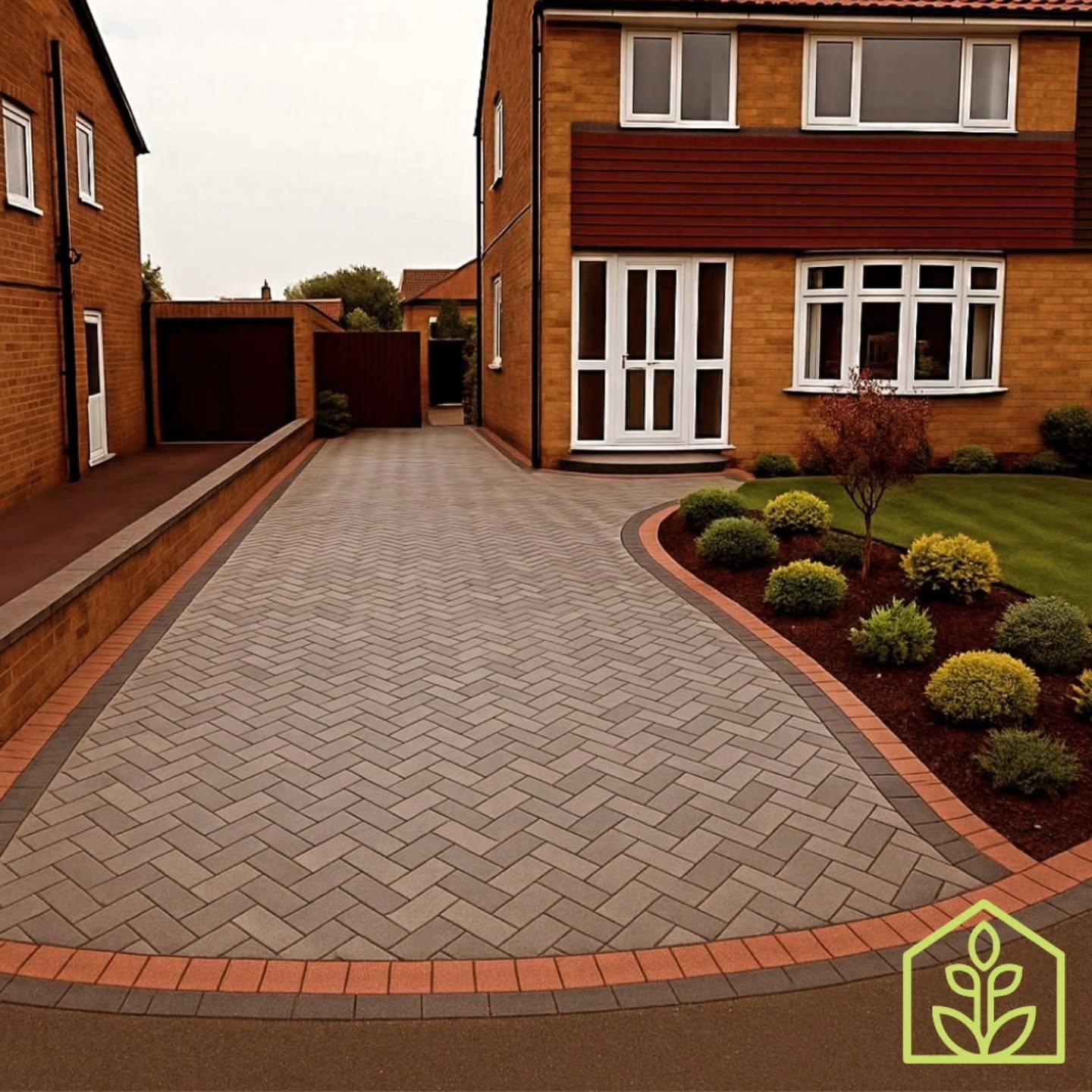 12. Geometric Precision Meets Nature's Embrace: the Triangular Stone Pathway Driveway