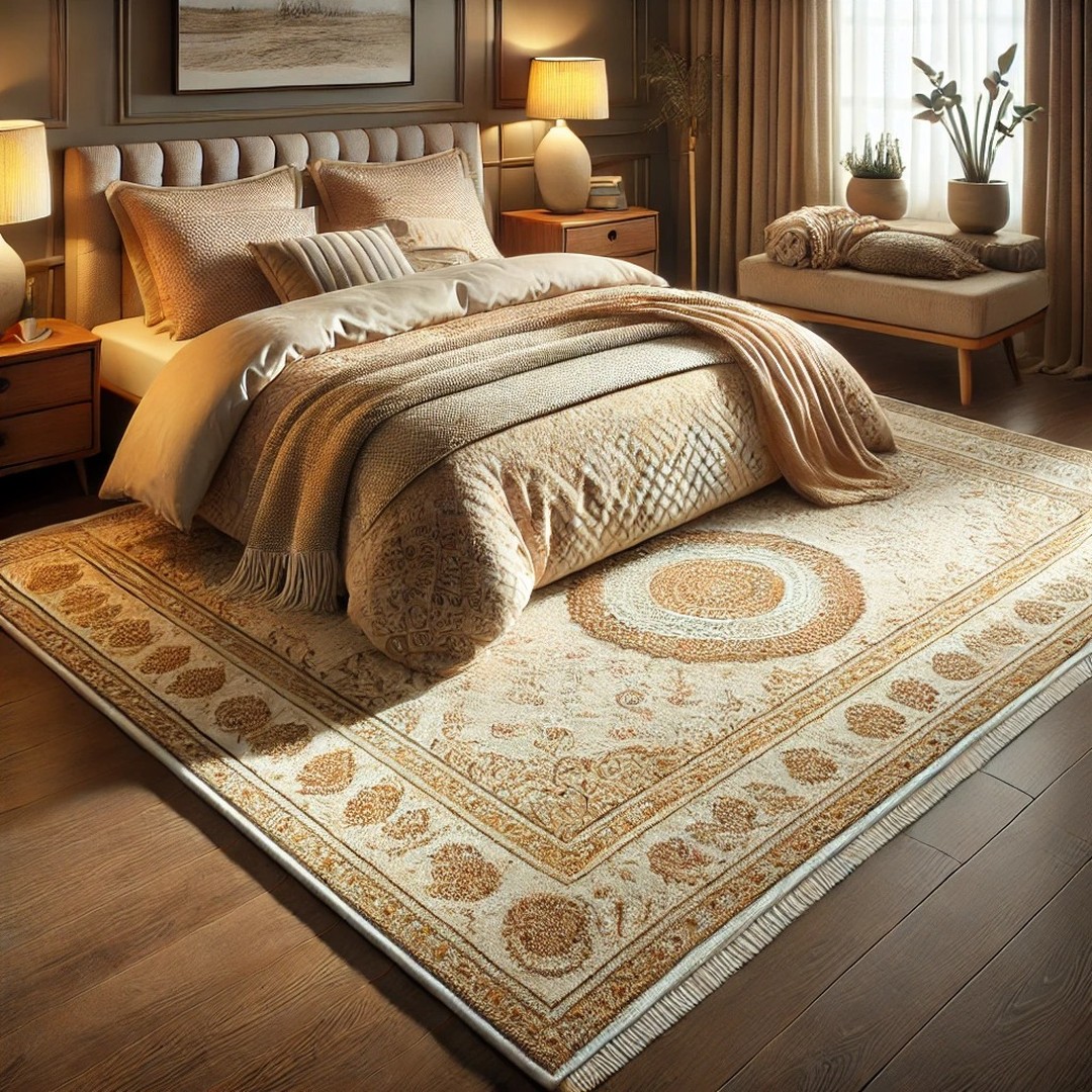 11. Midnight Garden Labyrinth: Intricate Vine Patterns on a Deep Indigo Rug