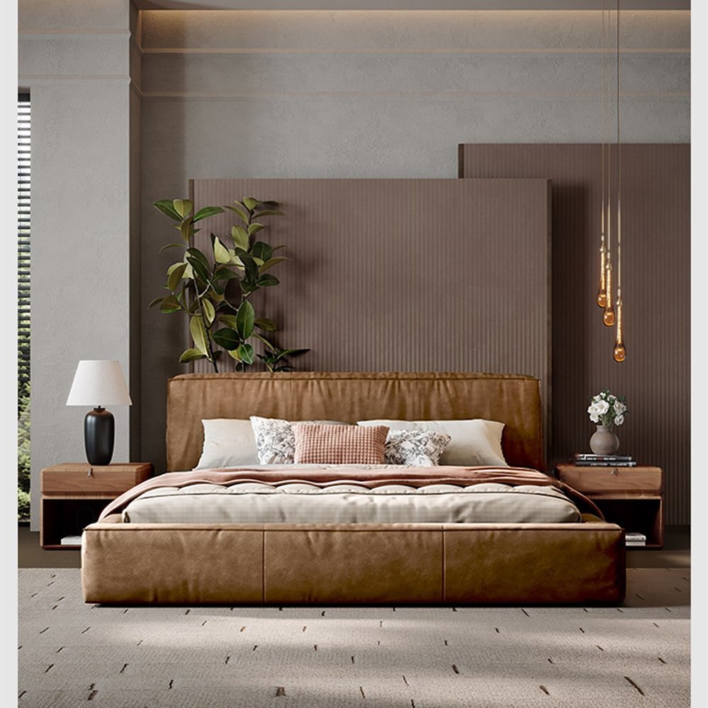 35. the Moonlit Sonata Of a Bedroom with Geometric Shadows and Cerulean Accents