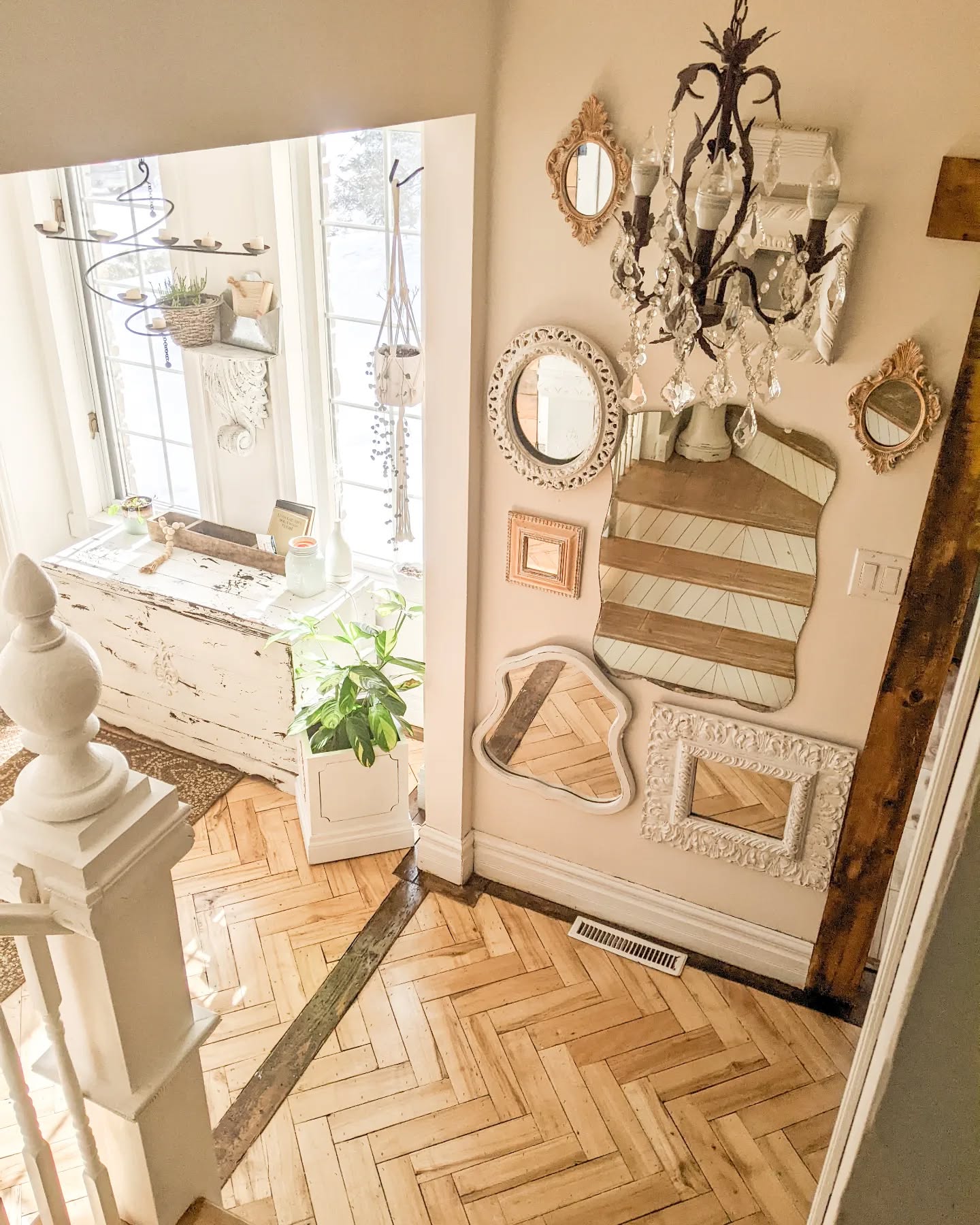 5. Mirrored Octagon Panels with Geometric Shadow Play