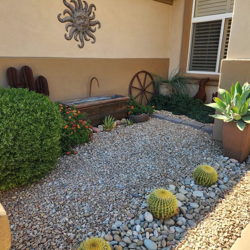 9. River Rock Cascade Overlapping Slate Steps In a Lush Garden Setting