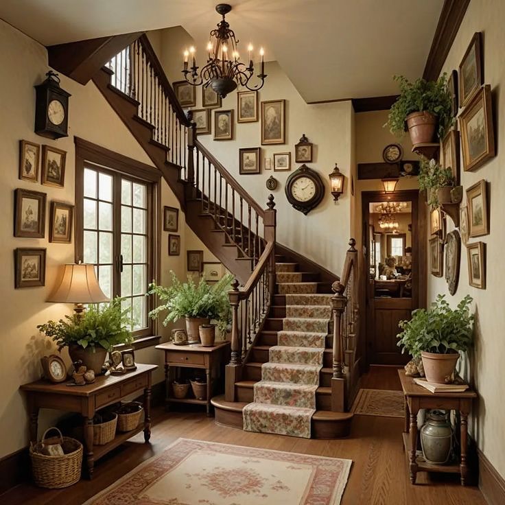 8. Vibrant Magenta Chandelier Illuminating a Monochrome Foyer with Gold Accents