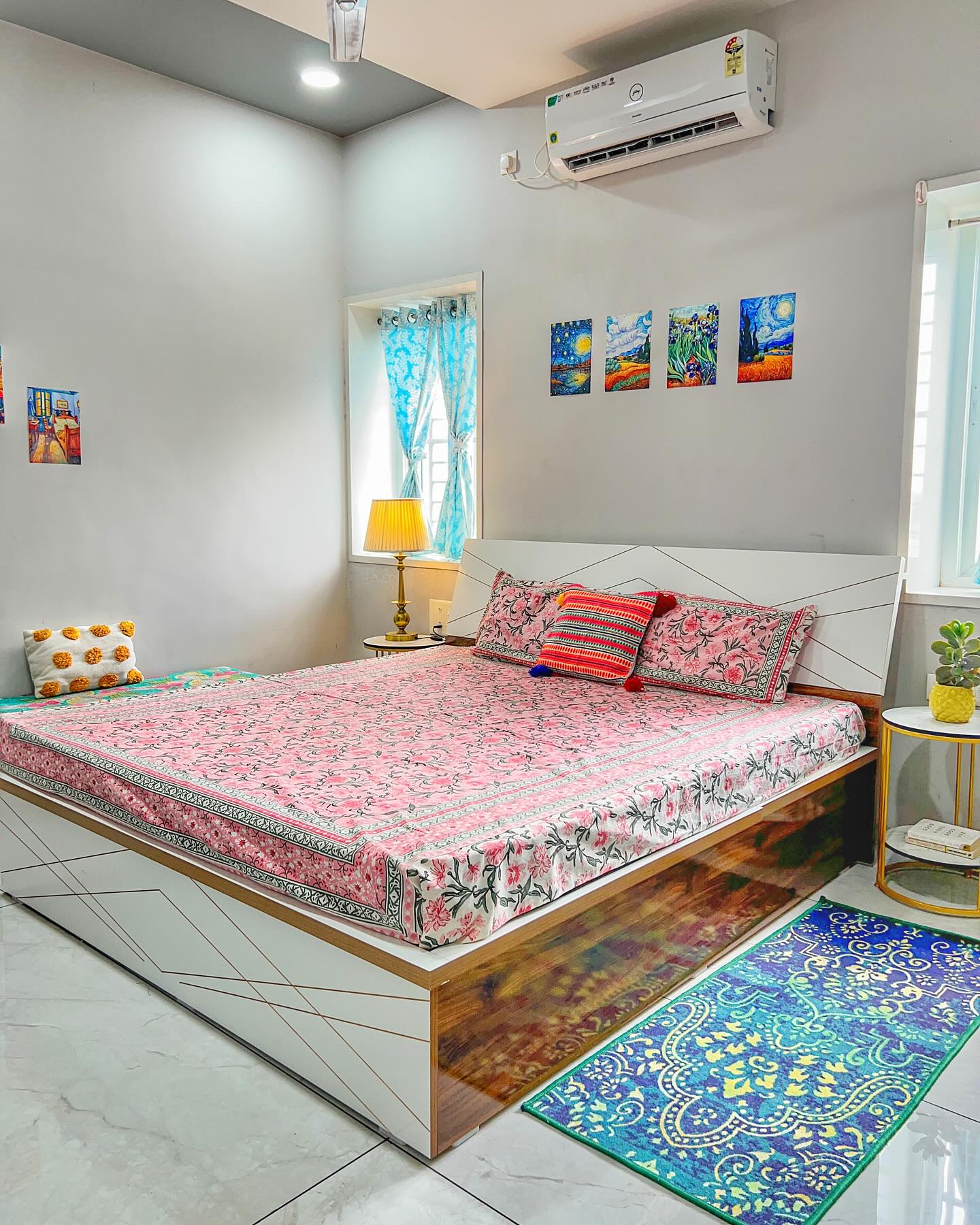 18. the Moonlit Serenity Of a Suspended Bed with Geometric Accents