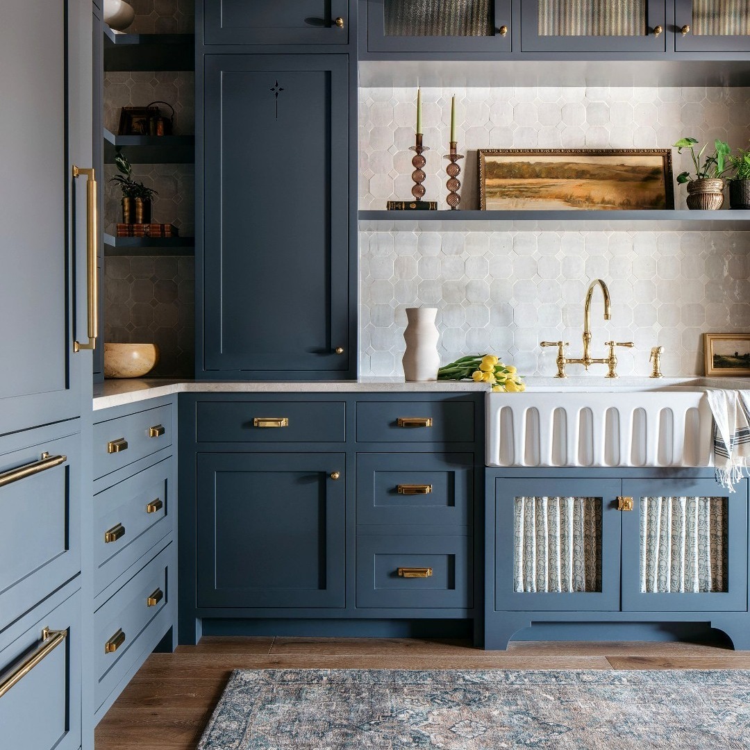 16. Cobalt Cabinets and Copper Touches: a Kitchen Where Blue Meets Warmth