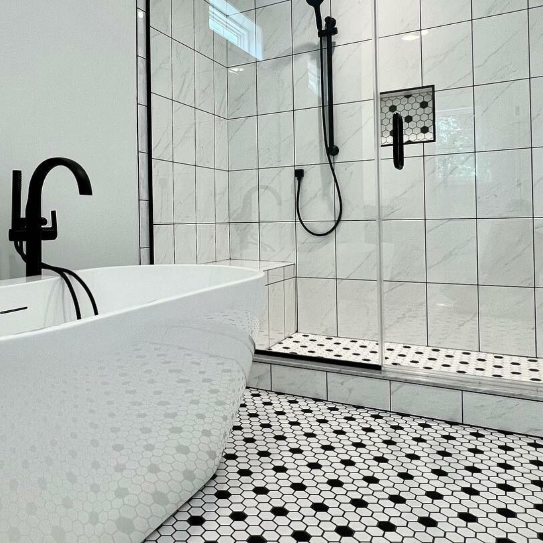 33. the Monochromatic Mosaic Marvel with Geometric Glass Accents