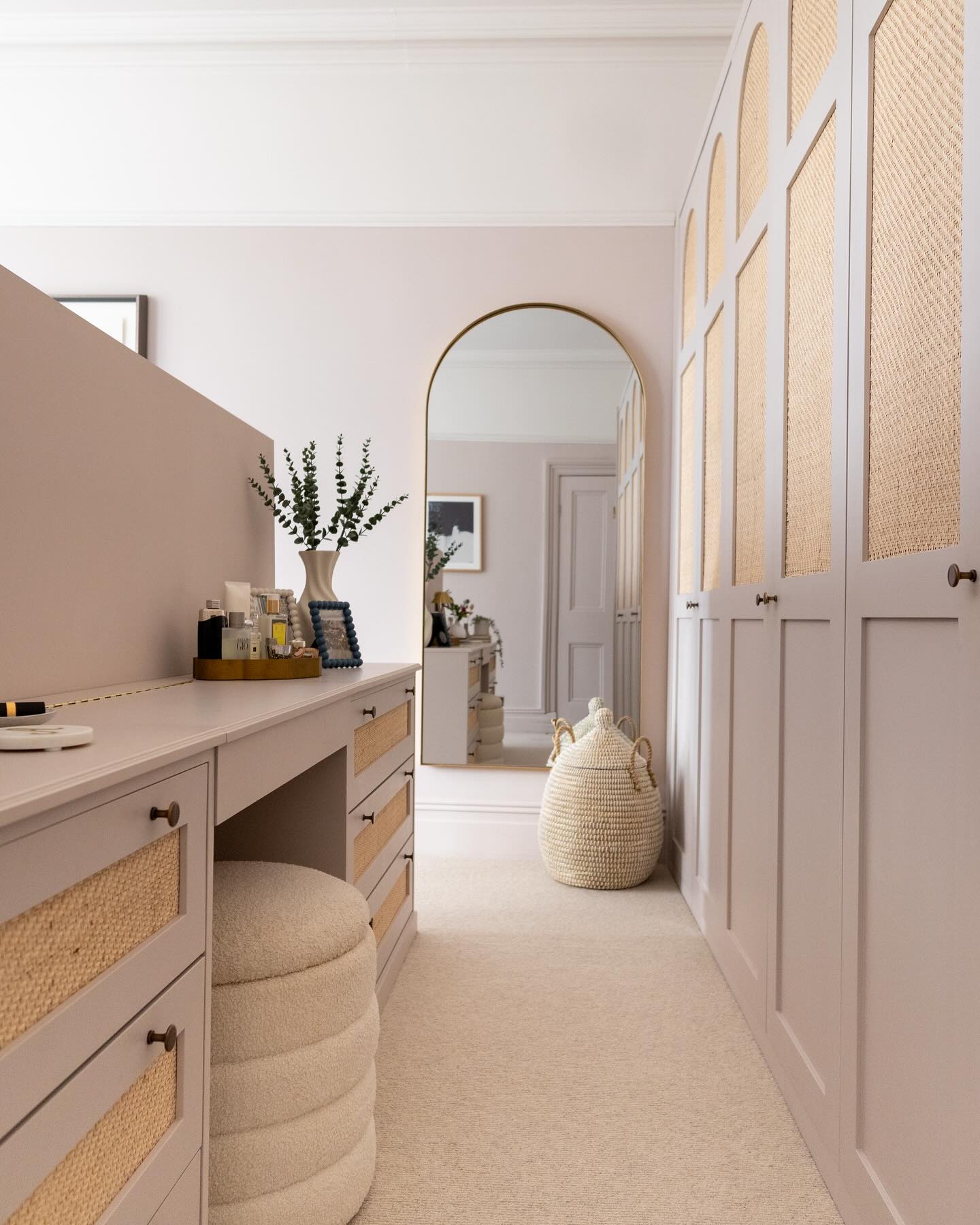 11. the Interwoven Timber and White Panels Wardrobe Design with Hidden Lighting