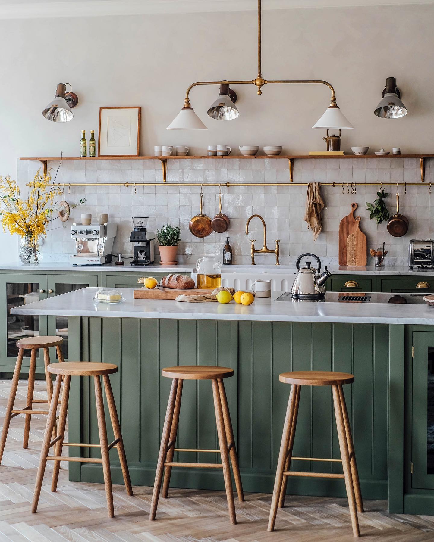 14. the Fusion Of Industrial Steel and Warm Wood Grain on a Sleek Island