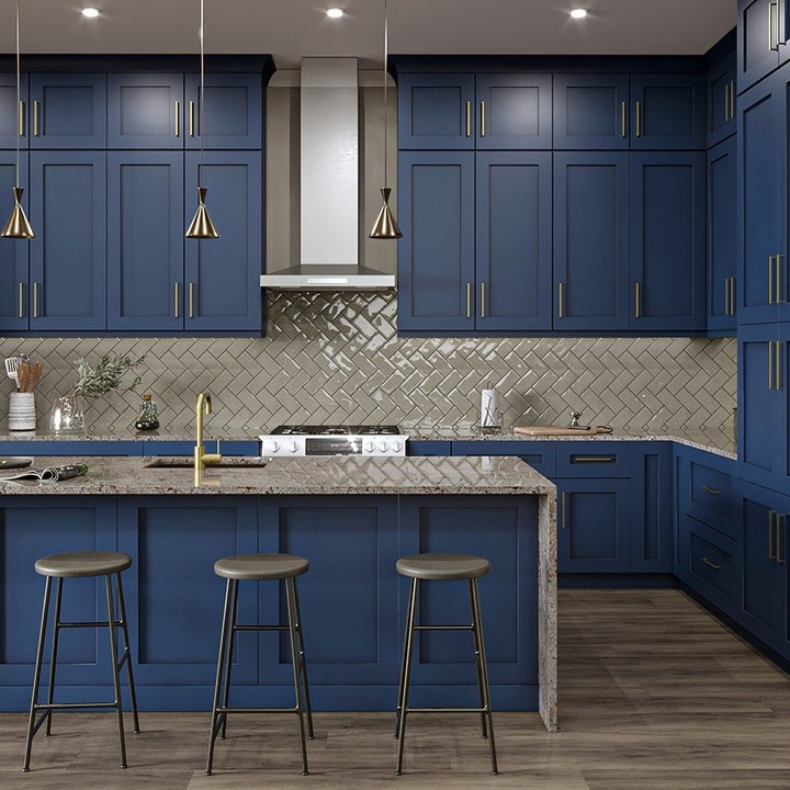 27. Cobalt Cabinets and Teal Tiles: a Kitchen Where Ocean Meets Urban