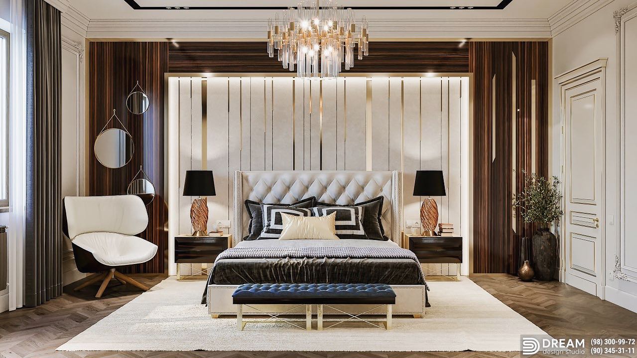 5. Soft Blush and Gold Accents Frame a Cozy Couple's Retreat