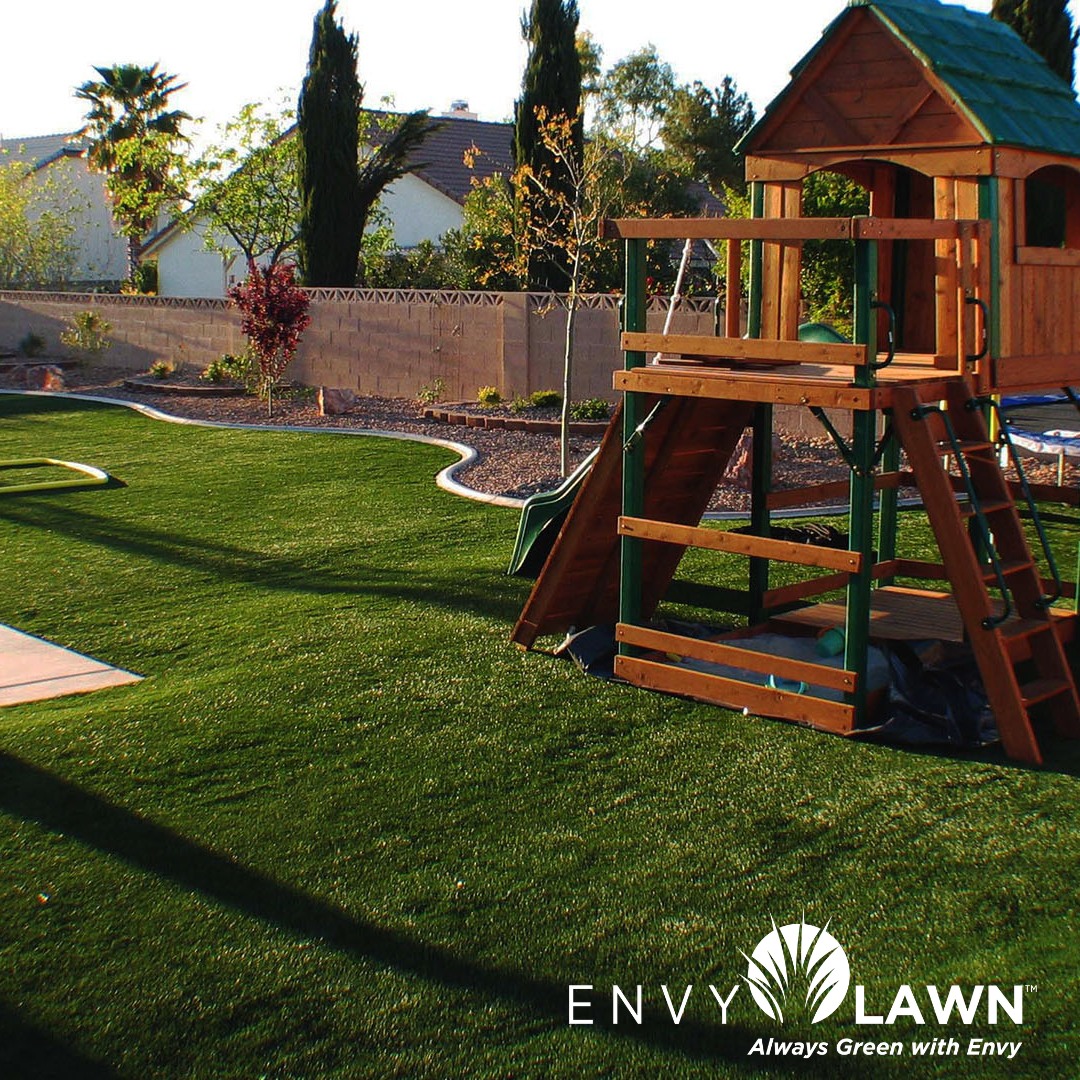22. Vibrant Geometric Tire Swing with Triangular Canopy In Sun-dappled Backyard
