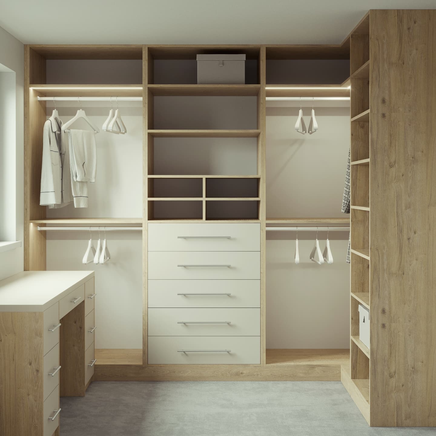 7. Moonlit Alcove Shelves with Velvet-cushioned Seating Nook