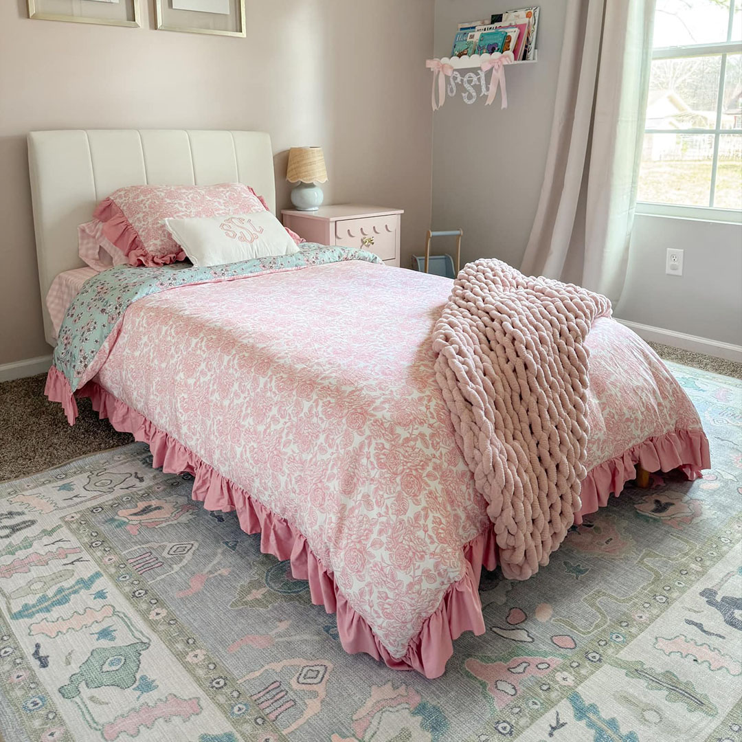 5. the Crimson Waves Of Serenity: a Ruby Red Rug with Subtle Blue Accents