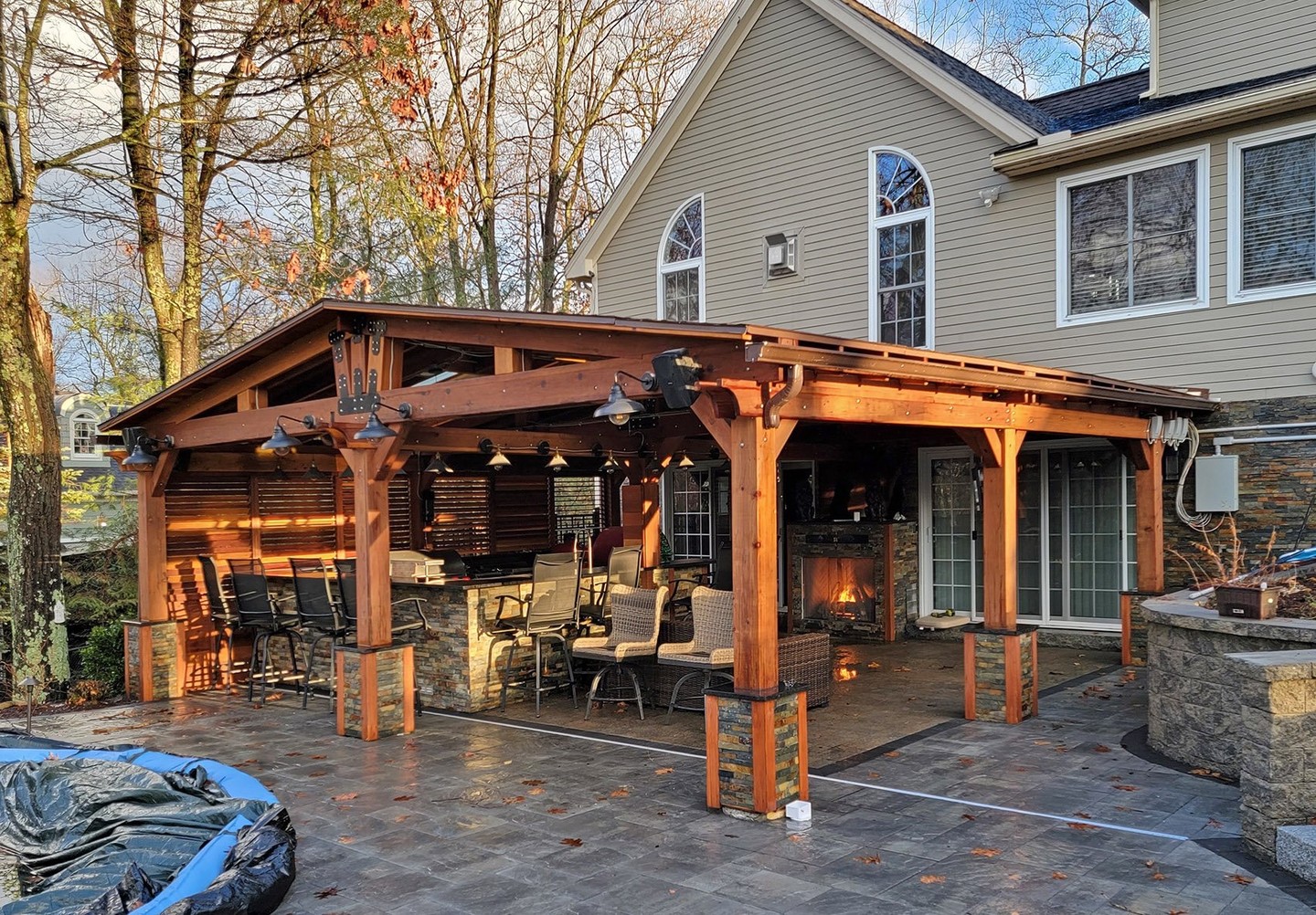14. the Sunken Stone Circle Pavilion with Wisteria Canopy