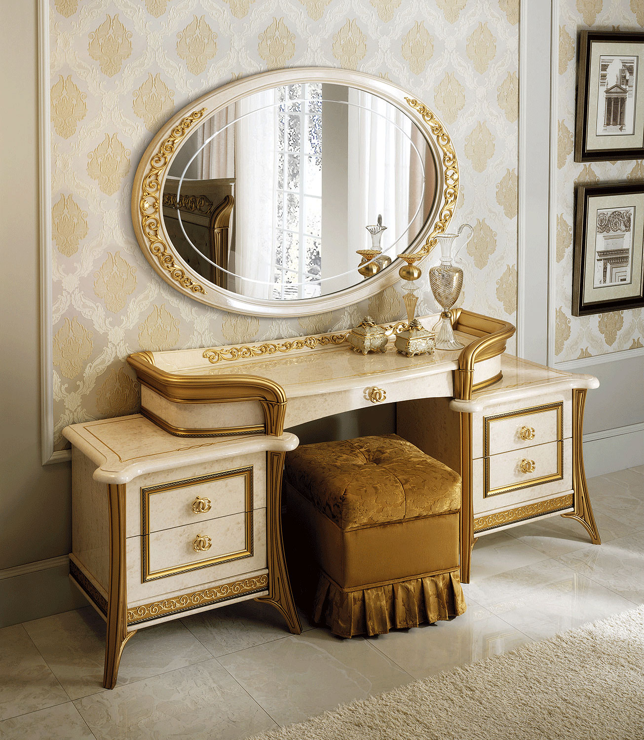 15. Moonlit Mirror and Velvet Dreams: a Vanity with Starry Accents