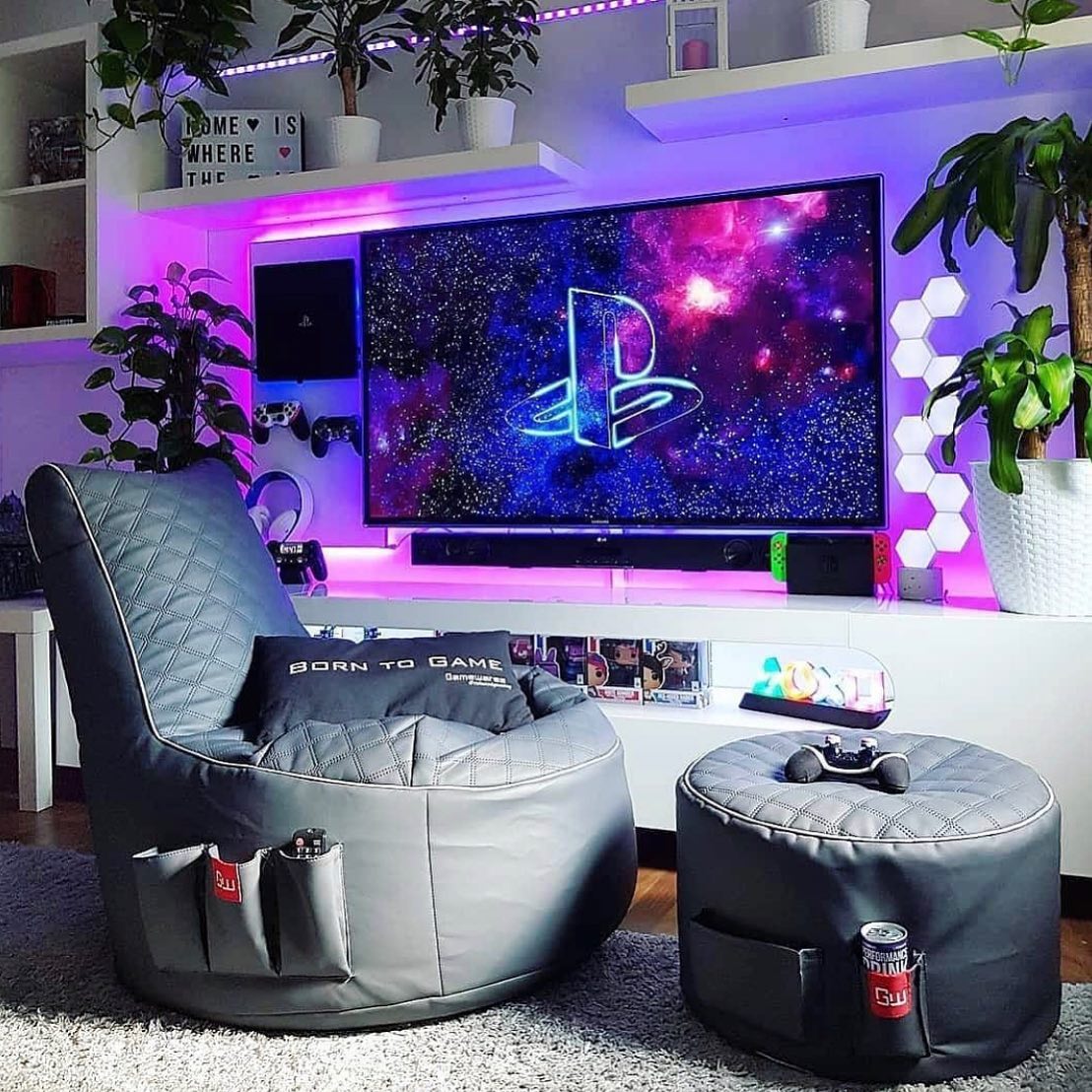 26. Neon Circuit Board Wall Art and Rgb Gaming Chair Fusion