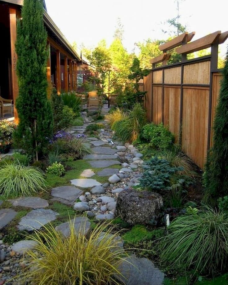28. River Rocks Forming a Natural Mosaic Pathway with Embedded Moss and Tiny Ferns
