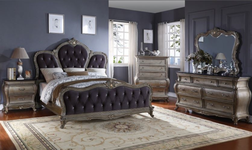 22. Moonlit Serenity: Silver Accents and Canopy Bed In a Lovers' Retreat