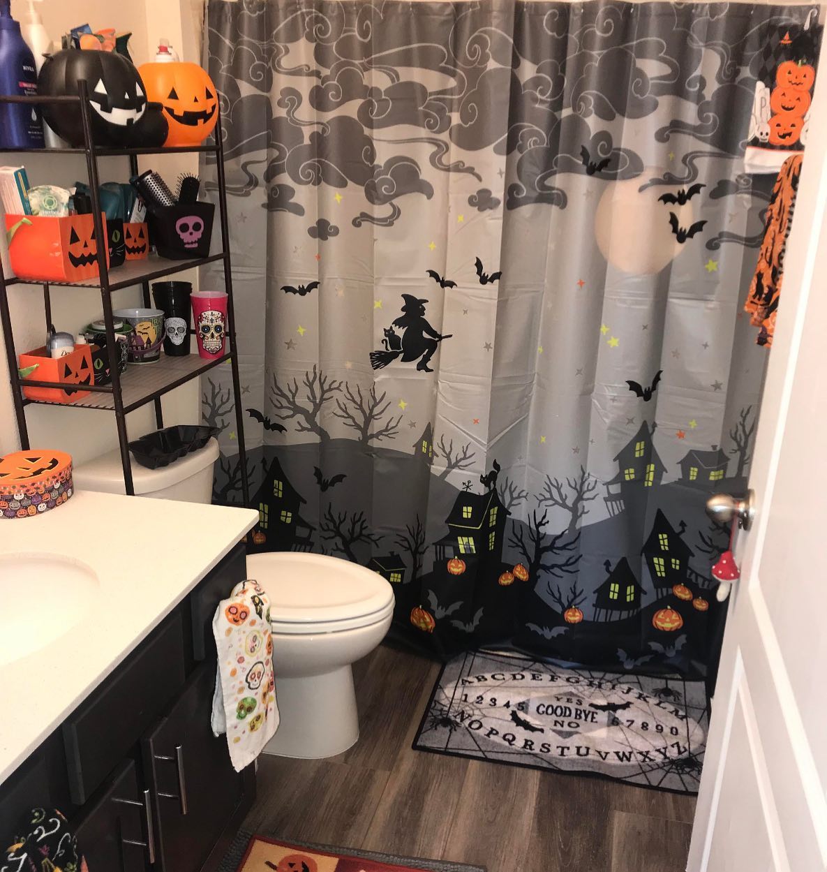 15. the Moonlit Cauldron Sink with Crystal Accents and Spiderweb Mirror