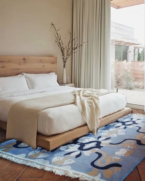 14. Woven Waves Of Wheat and Wood: a Natural Fiber Rug In a Rustic Retreat