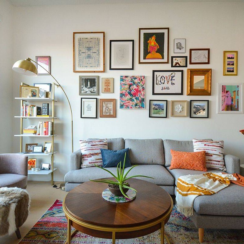 23. the Asymmetrical Velvet Haven with Geometric Throw Pillows