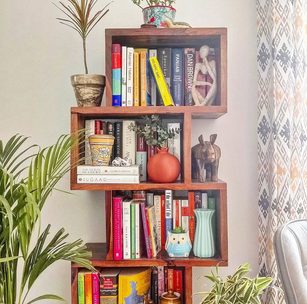 7. a Symphony Of Wood and Words with Geometric Bookends