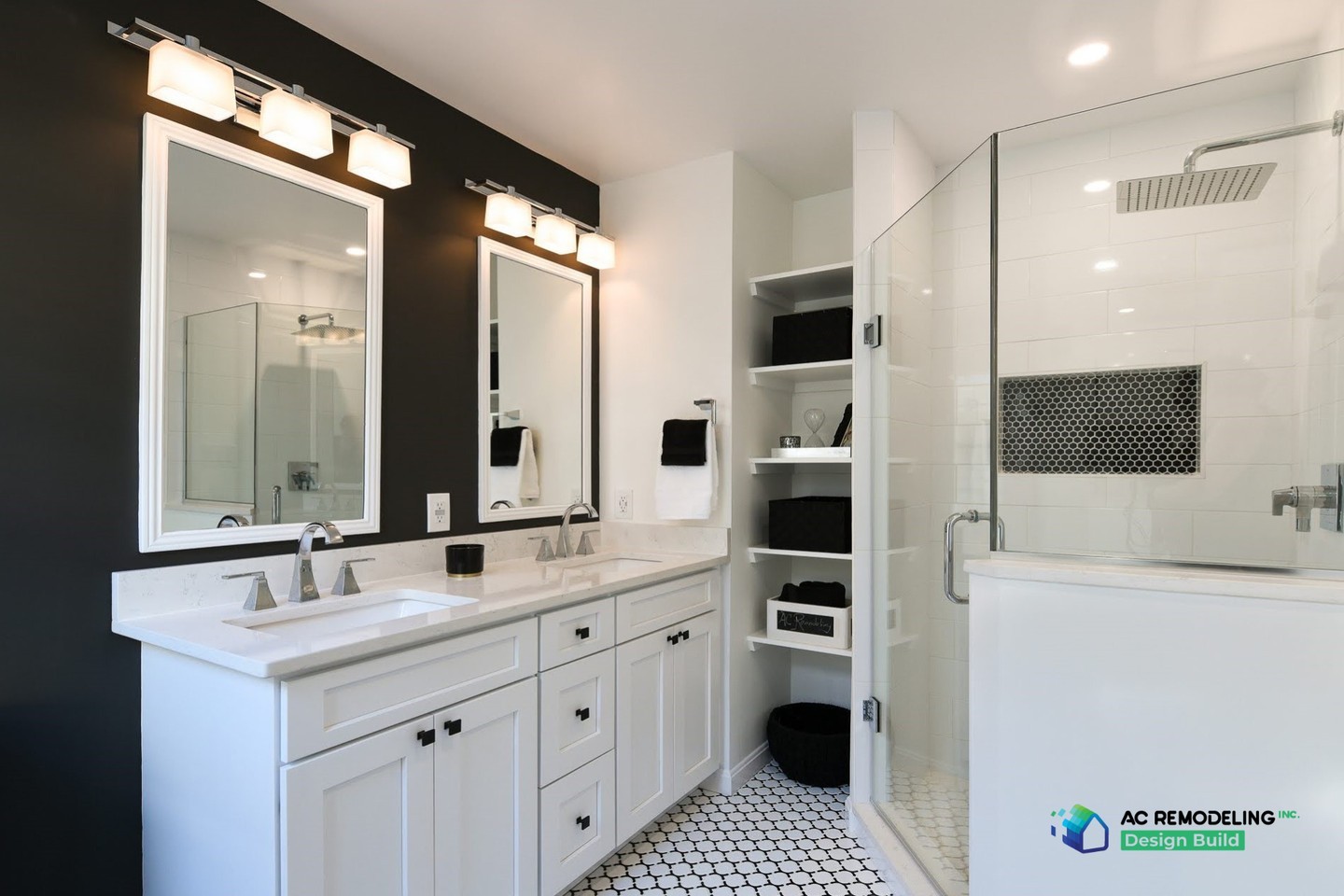 37. Midnight Mosaic: a Black and White Hexagonal Tile Haven