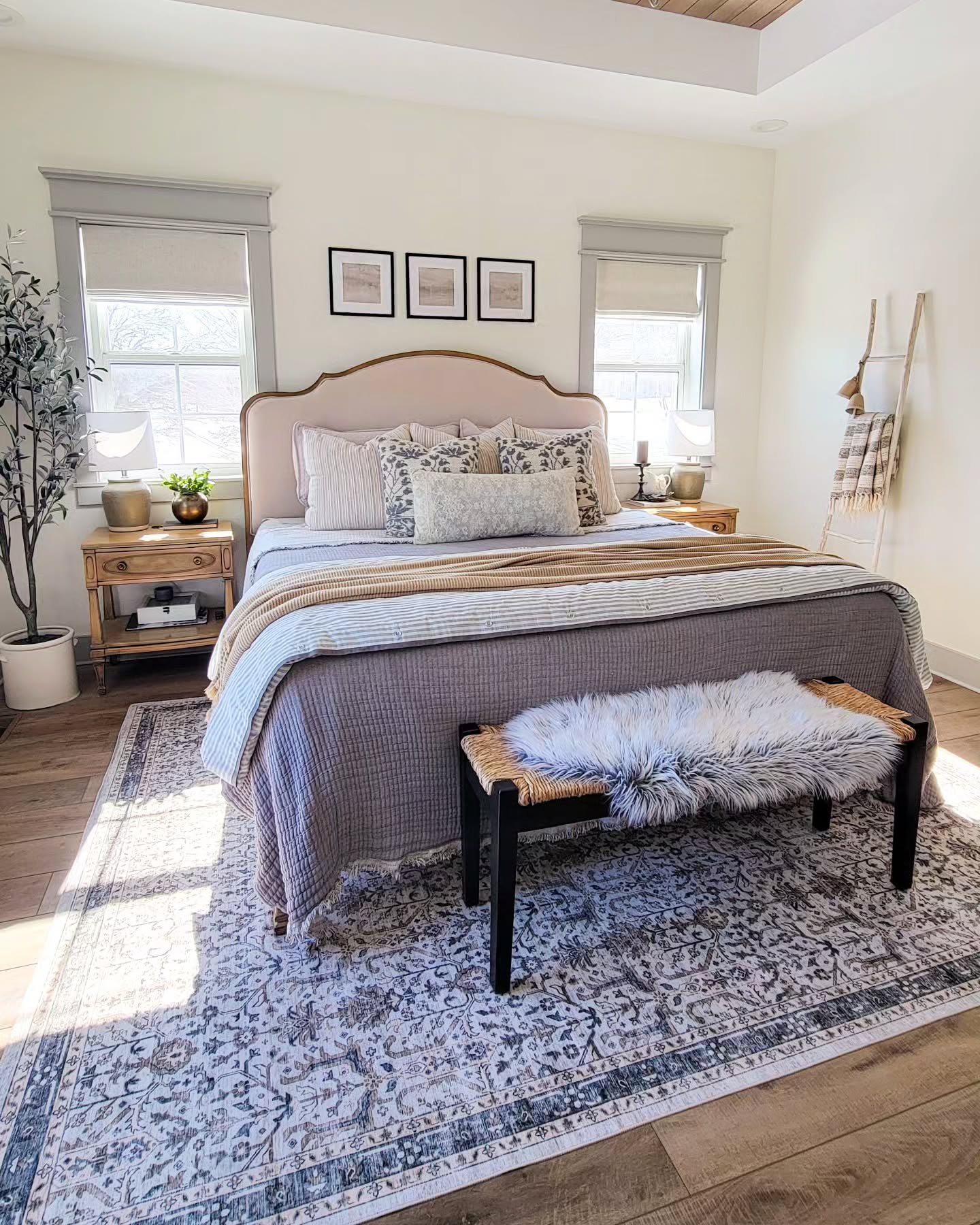 15. a Crimson Cascade Of Geometric Petals on a Cozy Cream Canvas