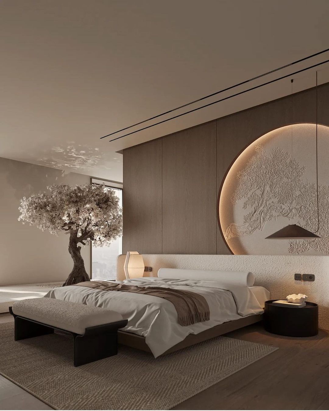 29. Moonlit Coastal Escape Bedroom with Ocean-themed Accents and Natural Wood Elements