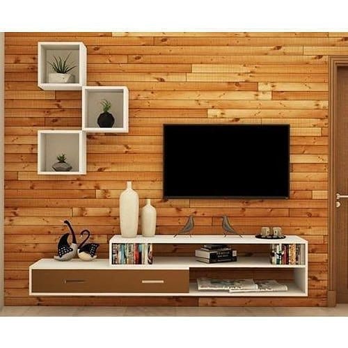 17. Crimson Serenity: a Single Rose Vase Underneath a Floating Tv Shelf
